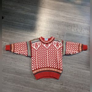 Kids size 4 red fair isle vintage Dale of Norway wool sweater